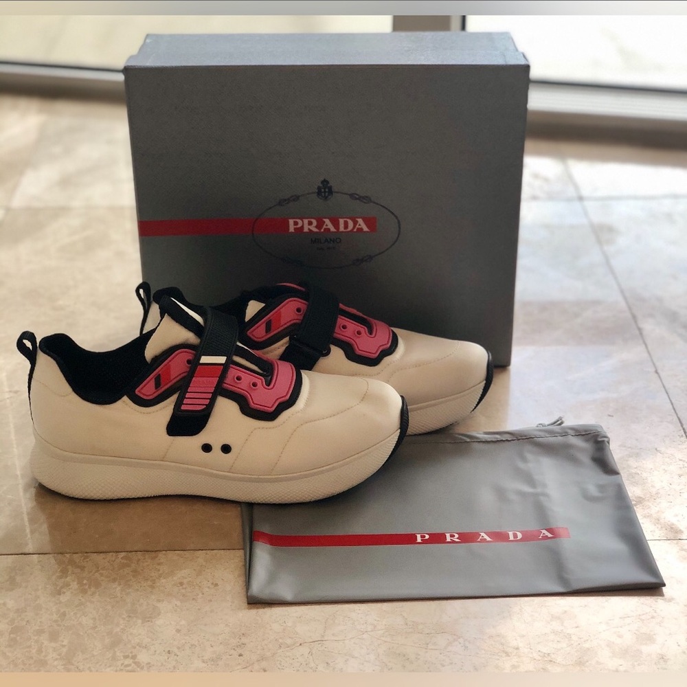 Prada Logo Velcro Sneakers AUTHENTIC